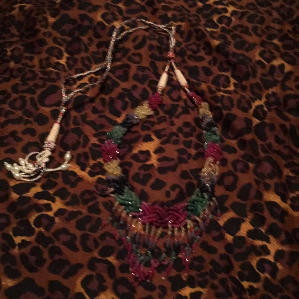 Ruby, emerald and citrus necklace for sale.  Authentic